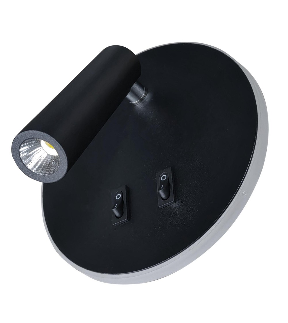 LECTOR LISBOA NEGRO LED 8W+3W 3000K